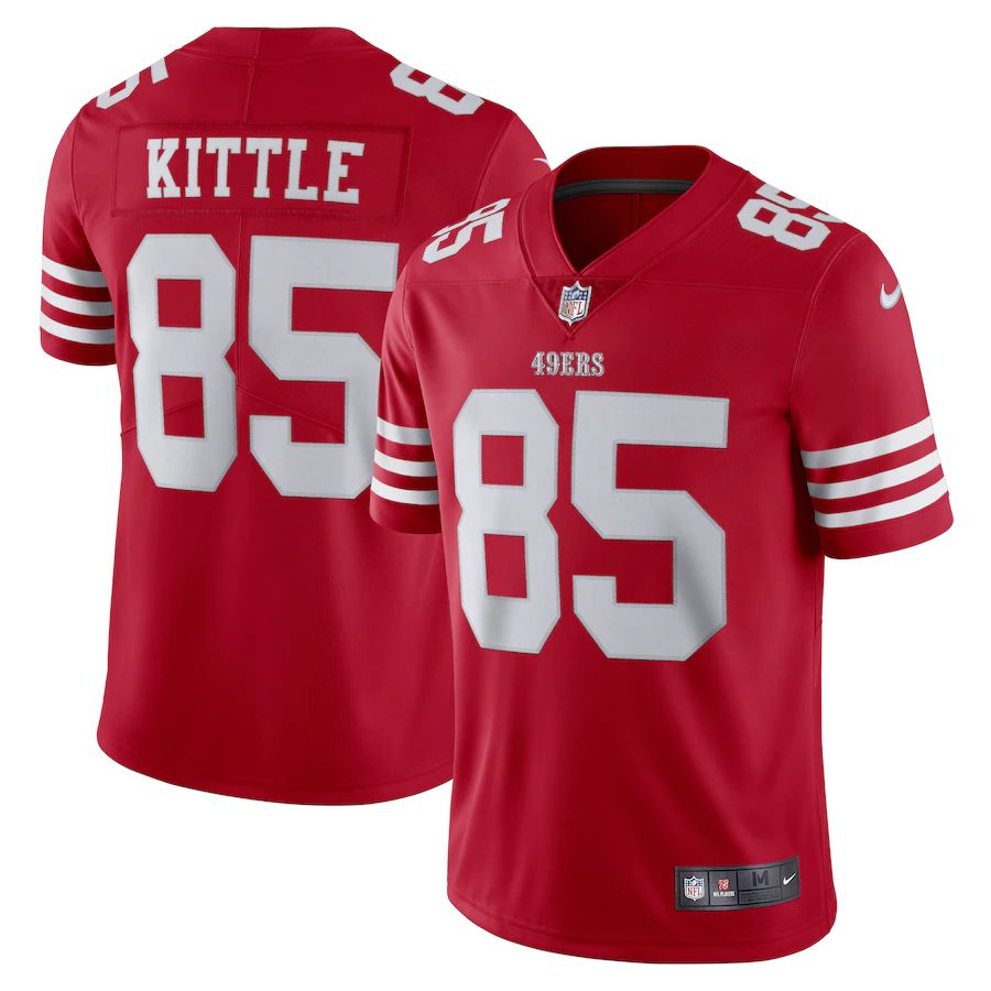 Men San Francisco 49ers #85 George Kittle Nike Scarlet Vapor Limited NFL Jersey->san francisco 49ers->NFL Jersey